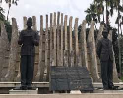 The Indonesian government has made three memorials in the Taman Proklamais which are Tugu Peter is a tall pole with a lightning symbol, Memorial Satoe